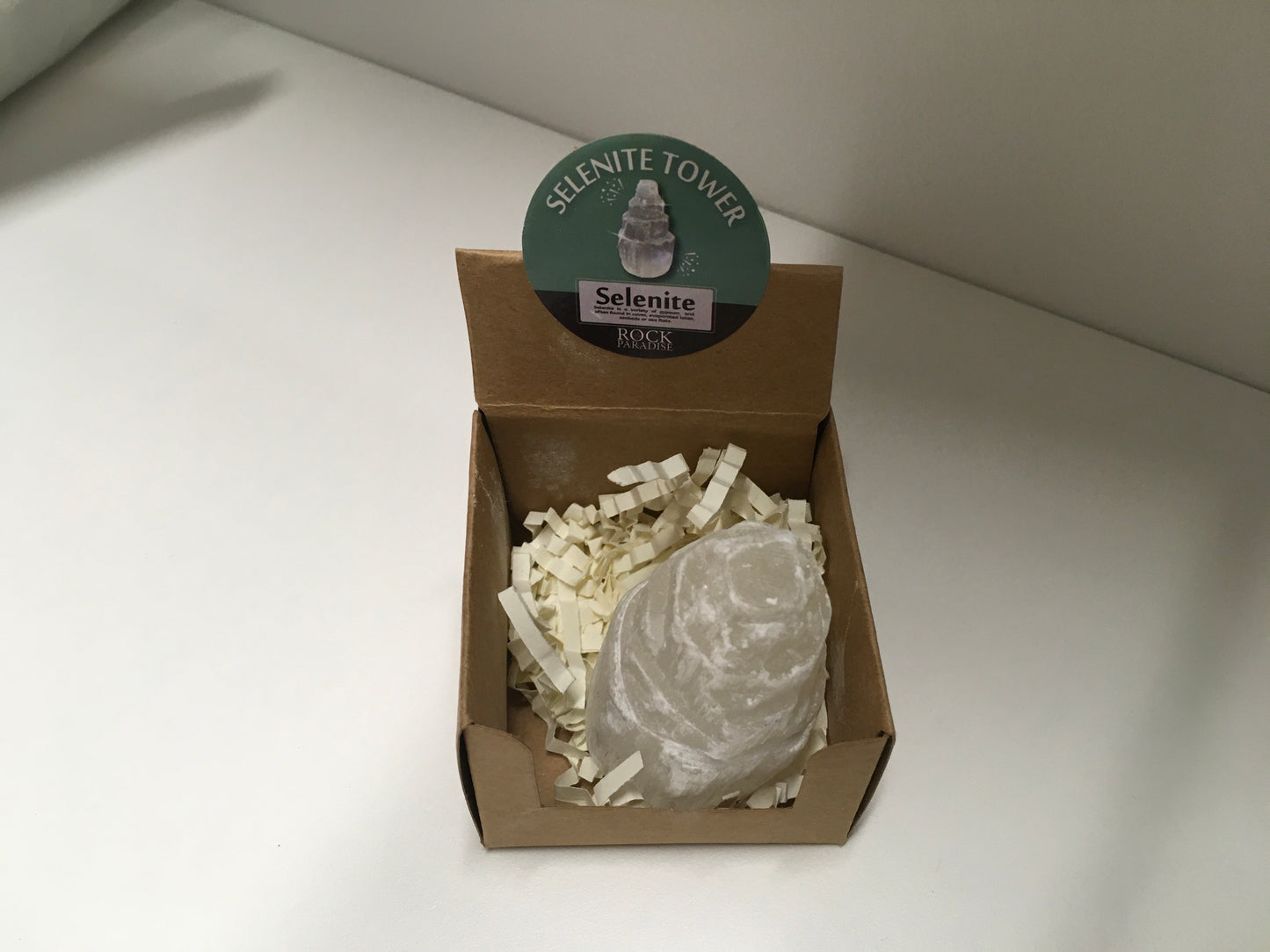 Selenite tower Crystal collection display box