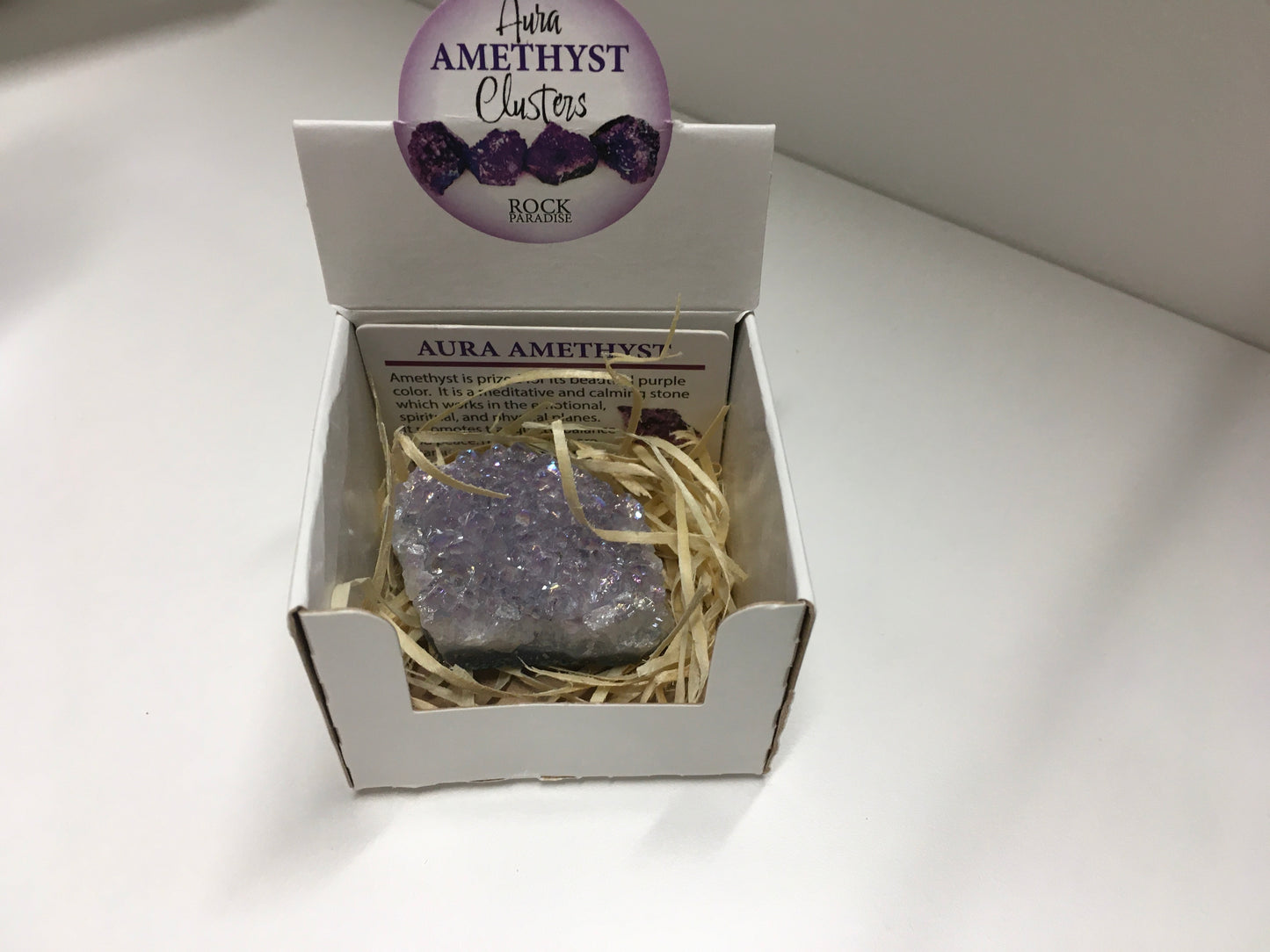 Amethyst aura crystal geodes box